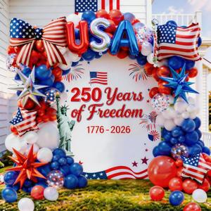 4th of July Balloons Arch Kit, Fourth of July Balloon Arch Kit, American Flag Balloons, Independence Day 4th of July Decorations, Patriotic Balloon Arch Kit, Red White and Blue Balloons Arch Kit