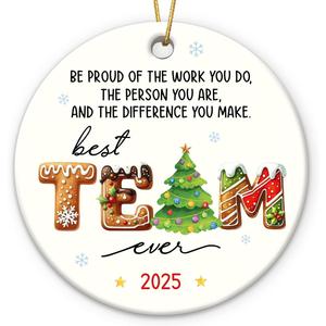 Team Ornament for Christmas Tree Decorations - Cheer Team Appreciation Gifts for Employees, for Coworkers Leader Colleague 2025, Farewell and Thank You Gift for Coworkers Friends