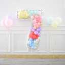 Skywin Large Numbers for Party Decor- 7, Big Numbers for Party Decorations 65 Inches (5.42 Feet) Mosaic Balloon Frame, Giant Number Eight Balloon Frame, Birthday Numbers(Silver) (Seven)