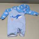 ADUKIDE Baby Boys Swimsuit Summer Beach Rash Guard Swimwear One Piece Sunsuit with Sun Hat 3-24 Months (12-18 Months, Whale Blue)