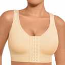 FeelinGirl Mastectomy Bras for Women Compression Post Op Surgery Bra Front Closure Surgical Recovery Everyday Bra (Medium, Skin)