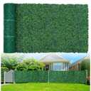 Grooy Artificial Boxwood Roll Panels,48"x 120"(40 sq.ft) UV-Anti Faux Ivy Leaves Privacy Fence Screen Grass Wall Roll Panels for Indoor Home Decor and Outdoor Garden Backyard