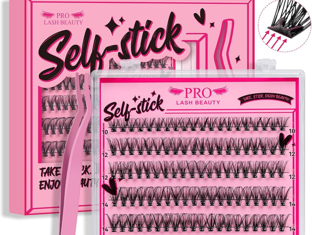 Cluster Lashes 72 Pcs Lash Clusters DIY Eyelash Extension Individual Lashes D-16mm Thin Band Easy to Apply at home Lashes (Adore, D-16mm)