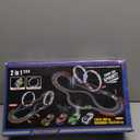 Slot Car Race Track Sets with 4 Slot Cars, 2 in 1 Electric Race Car Track Include Slope Circular Overpass Track, Dual Racing Game Featuring Flash Tracks, Gifts Toys for Boys Kids Age 6 7 8-12