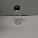 Holotap 42 Pcs 8 OZ Plastic Juice Bottles with Caps, Empty Clear Disposable Bulk Plastic Bottles with White Tamper Evident Caps Lids (Black)