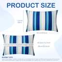 Lineshading 4 Pcs Chaise Lounge Pillow with Strap Outdoor Waterproof Pool Chair Neck Headrest Pillows with Adjustable Elastic Band for Beach Patio Chair Recliner(Blue,Stripe)