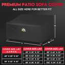 Zettum Patio Sofa Cover 90 Inch - 600D Outdoor Couch Cover Furniture Cover Waterproof & Heavy Duty, Large 3-Seater Bench Cover for Outside Sofa, Loveseat, Couch, Glider and Bench - 90 x 36 x 33 Inch