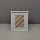 8x10 Picture Frame with Mat for 5x7, Wavy Edge Wooden Real Glass Photo Frame for Tabletop and Wall Hanging, White, 1 Pack