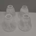 HonoDing Ceiling Light Replacement Lamp Shade Set of 4, White Cloud Flat Hanging Bell Frosted Glass Lampshade Replacement Glass Lamp Shade for Ceiling Fan Light Kit (White Alabaster)