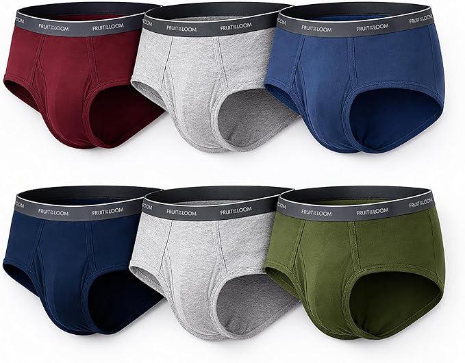 Fruit of the Loom Men's Breathable Cotton Micro-Mesh Briefs, 6 Pack - 6 Pack - Assorted X-Large