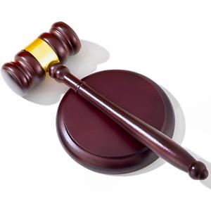 Perfect Desk Accessory, Wooden Gavel and Sound Block Set for Lawyers, Judges, Chairmen of The Board Auction, Club Presidents