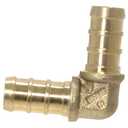 XFITTING Pex 3/8 Inch x 3/8 Inch Pex Elbow Brass Crimp Fitting, 25-5-8=10X, 10 Pieces