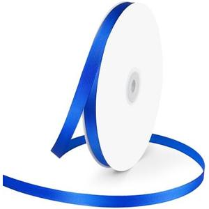 Pack Of 2 3/8" Wide x 100 Yards Single Face Polyester Satin Ribbon, Satin Ribbon for Crafts, Gift, Hair Bows, Wedding Party Decoration, Bow Making & Other Projects (Royal Blue)