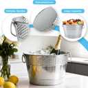 2PCS Beverage Tub Large Ice Bucket For Parties, Thick Metal Galvanized Tub Drink Buckets, Beverage Bucket with Handles, Drink Bucket for Indoor & Outdoor Party (Sliver)