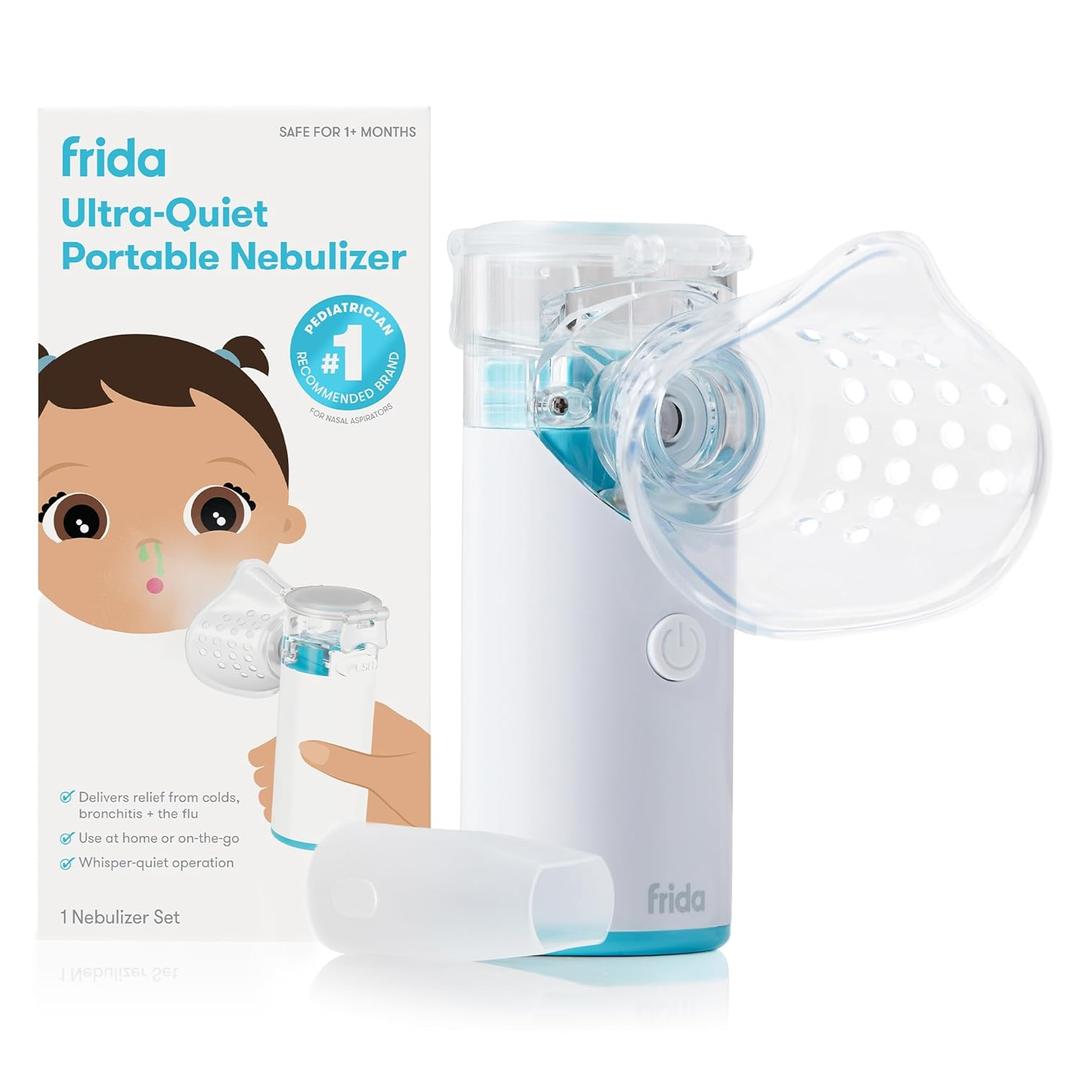 Frida Baby Nebulizer for Babies, Portable Nebulizer for Kids, Babies, Infants & Adults, Ultra-Quiet Handheld Nebulizer with Mask + Diffuser, Congestion + Flu Relief