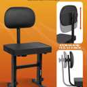 STRICH Piano Bench Adjustable Stool, Music Keyboard Bench Seat with Backrest, Piano Chair with Padded Cushion for Musicians, Black, SPB-M50S