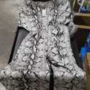  BB DAKOTA Lines in the Sun Python Snake Print Satin Jumpsuit Surplice Black Gray XS