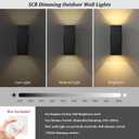 DAKAFUL Dimmable Wall Lights Outdoor 4 Packs, Integrated LED Square Up Down 12W 2700K Modern Aluminum Light, Waterproof Exterior Lighing Fixtures for Porch Patio Garage Gardern, Medium