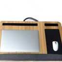 Wooden Lap Desk with Cushion,Work from Home Solution, Lightweight, Fits up to 17 inches Laptop,Lightweight Stand with Soft Wrist Pad,Laptop Pad for Couch