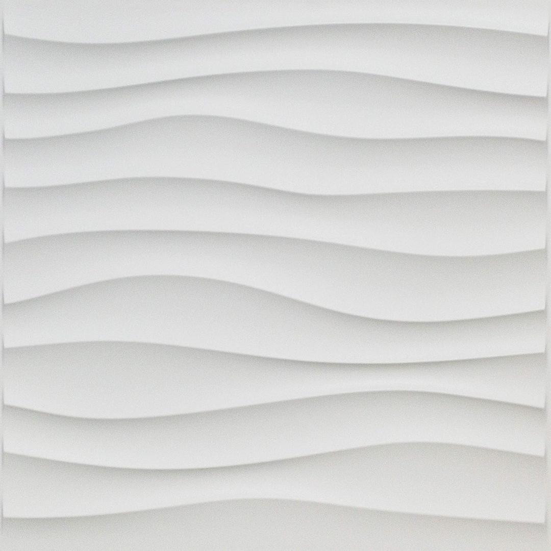 Art3d Plastic 3D Wall Panel PVC Wave Wall Design, White, 19.7" x 19.7" (12-Pack)