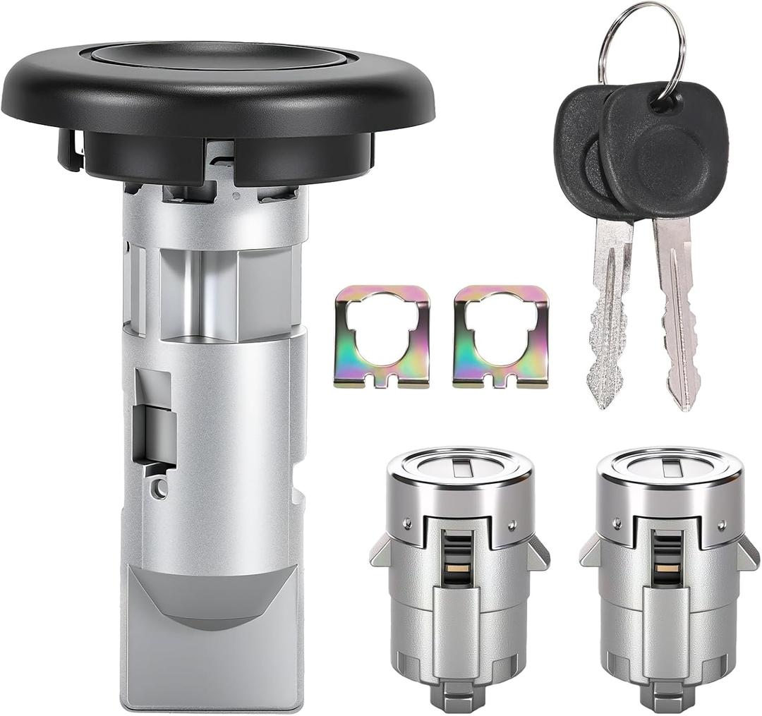 Door Lock Cylinder & Ignition Switch Lock w/Keys Compatible with 2003-2006 Chevy Silverado Suburban Tahoe GMC Sierra Yukon Cadillac Escalade Replace 707835 706592 598007