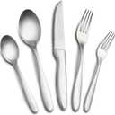 20 Pieces Silverware Set, Stainless Steel Flatware Set for 4, Matte Satin Polished Cutlery Set Include Forks Spoons and Knives, Dishwasher Safe Utensils Set for Home Restaurant