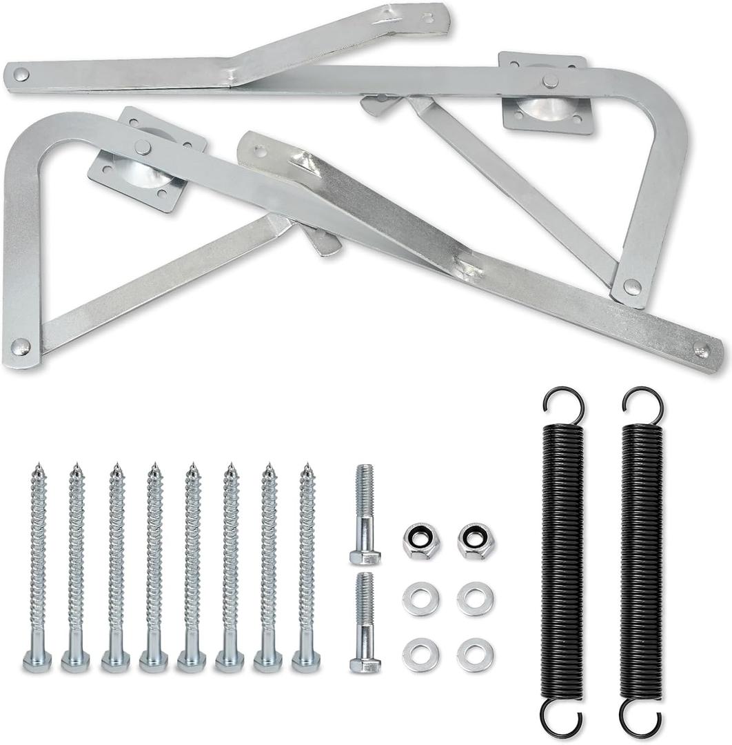 Premium 55-2 Attic Ladder Hinge Arms with Springs | Compatible with Werner Mk5, WU2210, W2208, W2210 Sttic Ladder Spring Replacement Kit| Heavy Duty Galvanized Material