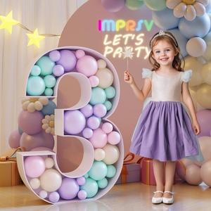 imprsv 3FT Mosaic Numbers for Balloons, Balloon Mosaic Number Frame, Marquee Number,3rd 13th 30th Birthday Decorations for Men Women, Third Anniversary Decor,Number 3 Balloon