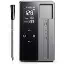 Smart Wireless Meat Thermometer with Ultra-Thin Probe, Digital Food Thermometer 0.5S Instant Read, 600FT Bluetooth Range Real-Time Monitoring & Smart Alerts for BBQ, Grill, Smoker, Oven, Air Fryer (Grey)