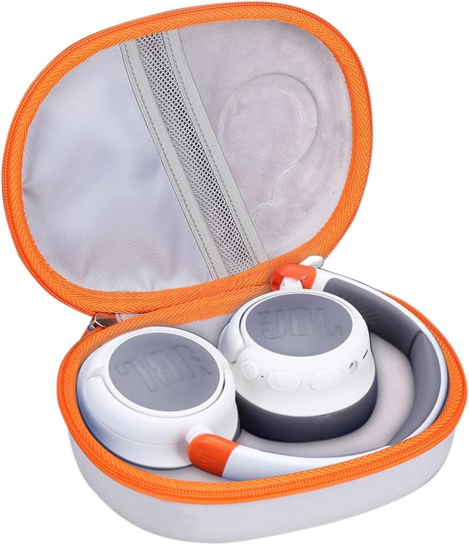 Headphone Case for JBL Junior 470NC/ JR 470 NC/JR 460 NC/Tune 670NC Kids Headphone (Box Only) (Grey-Orange)