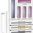 DALSHABET 9 IN1 Bamboo Storage Bag Drawer Organizer with Cutter, Foil and Plastic Wrap Dispenser for Kitchen Storage Compatible with All Brands Gallon, Quart, Sandwich & Snack Size Bags - White