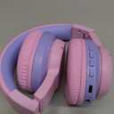 iClever BTH12 Kids Bluetooth Headphones,Colorful LED Lights,74/85dBA Safe Volume,85H Playtime,Bluetooth 5.2,Over Ear Headphones Builtin Mic for iPad/Tablet/Airplane,Blossom Pink