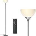 PESRAE Floor Lamp, Remote Control with 4 Color Temperatures, Torchiere Floor lamp for Bedroom, Standing Lamps for Living Room, Bulb Included (Brushed Nickel)