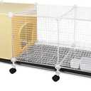 Metal Chicken Coop with Ventilation Design - Outdoor Brooder Box with Removable Tray for Chicks, Rabbits, Quails, and Poultry(L:41" L x 18" W x 17.7" H)