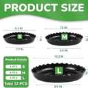 12 Packs Wave Plant Saucer - Plastic Flower Pot Drip Trays/Durable Heavy Duty Black Plant Tray for Indoor and Out Door Plant(6/8/10 inch)