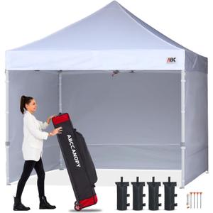 ABCCANOPY Easy Pop Up Canopy Tent with Sidewalls 10x10 Commercial -Series, White