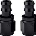 EVIL ENERGY 8AN Straight Push Lock Hose Fitting End Black 2PCS