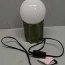 Modern Ceramics Table Lamp Green Ceramic Base White Jade Round Ball Glass Accent Lamp