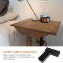 Tofficu 20pcs Wood Place Card Holder, Table Number Sign Stand, Desk Photo Display Holder for Picture Calendar Postcard Business Name Card for Wedding Home Office Meetings Decoration（Black）