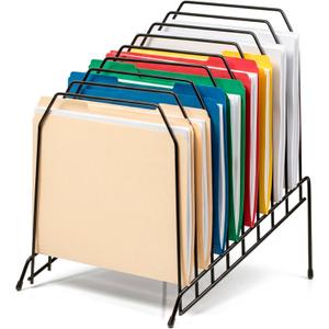 Officemate Large Incline 8 Compartment Wire Caddy, Black, 8.5 x 10.375 x 12.625 Inches