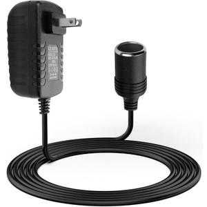 Herfair AC to DC Converter 2A 24W Car Cigarette Lighter Socket Adapter Power Cable 110-240V to 12V AC/DC for Car Appliances Home Use to Wall Plug (1 Pack)