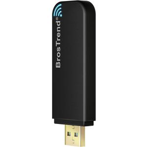 BrosTrend Linux USB WiFi Adapter 1200Mbps for Ubuntu Mint Debian Kubuntu Mate Zorin PureOS Raspberry Pi 2+ Windows etc. Linux Compatible Wi-Fi Adapter Wireless Dual Band 5GHz 867Mbps + 2.4GHz 300Mbps