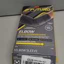 FUTURO Premium Compression Elbow Sleeve, with Wrap-Around Strap and Two Gel Pressure Pads, for Mild Tendonitis, Golfers Elbow, Tennis Elbow, Swelling, Sprains, and Strains, S/M