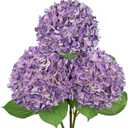 26" Artificial Hydrangea Flower with 6.6" Large Bloom, Realistic Gradient Silk Flowers, Faux Hydrangeas for Home Wedding Centerpiece Decor, Big Petal Fake Floral Arrangement, Indoor Outdoor Display (3PCS, Lavender Purple)