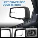 Door Mirror Left Driver Side Replacement For Chevy Silverado 1500 2019-2024, Replace GM1320583 Black 5Pins
