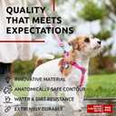 Waterproof Dog Harness Adjustable for Large, Small and Medium Breeds- Heavy Duty Dog Harness with Durable Metal Clasp and QR Tag - Pink