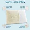 Kiss Dream Talalay Latex Pillow, Medium Firm Support for Neck and Shoulder Pain Relief, Bread Shaped Cooling Bed Pillow with Cotton Cover, Oeko-TEX Certified Breathable Natural Latex (Queen)