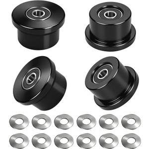 Qty.4 Machined Wheels/Rollers Compatible Total Gym Replacement, Fits Models 1000,1100,1400,1500,1600,1700,1800,1900,Achiever,Force,Gold,Max,Platinum,Platinum Plus,Pro,Supra,Supreme,Ultima,Ultra,XLI