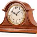 AYRELY Grandfather Mantel Clock with Hour/Quarter-Hour Chime, Elegant Wooden Frame, Table Clocks Battery Operated, Desk Shelf Vintage Clock for Living Room,Home Decor Gift