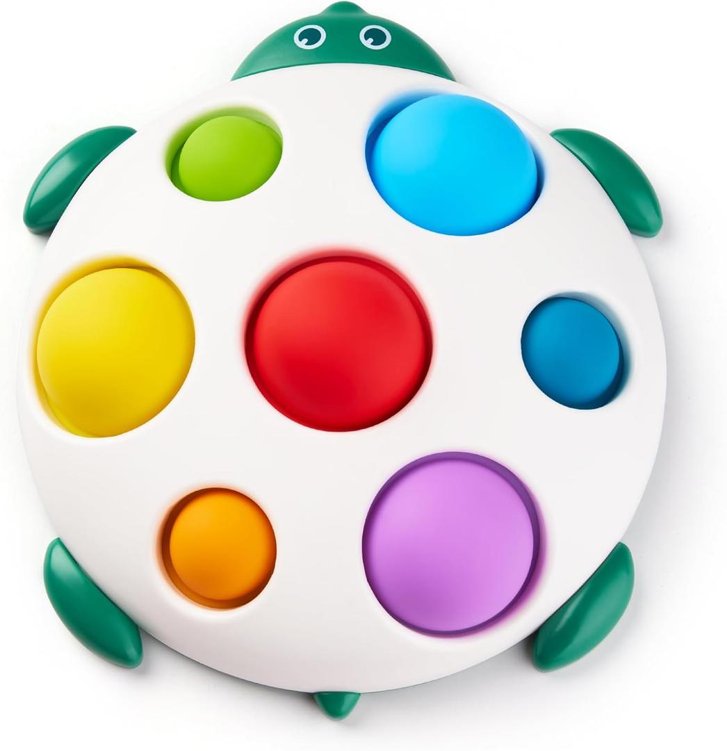 LiKee Fidget Popper Sensory Baby Toys for 10+ Months, Christmas Stocking Stuffers Push and Popping Busy Board, Montessori Toys for 1+ Years Old, Airplane Car Travel Toy for Toddlers 1-3 Stress Relief